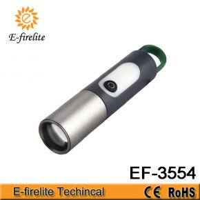 EF-3554 rechargeable P50 telescopic LED flashlight with type C charging cable