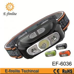 EF-6036 LED super bright waving sensor USB charging headlamp Night running fishing mini headlights wholesale