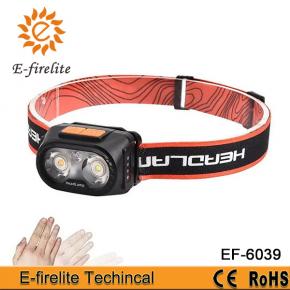 EF-6039 New Powerful Head Torch Light All Perspectives Induction Headlamp High Power Sensor Waterproof LED Rechargeable Head Lamp